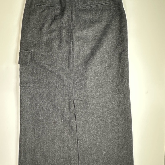 GAP Charcoal A-Line Maxi Skirt, Wool Mix, Cargo Style, Pockets, 8 US - Picture 4 of 11